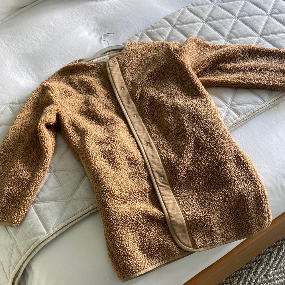 Wilfred Brown Teddy Jacket Plush Zip-Up